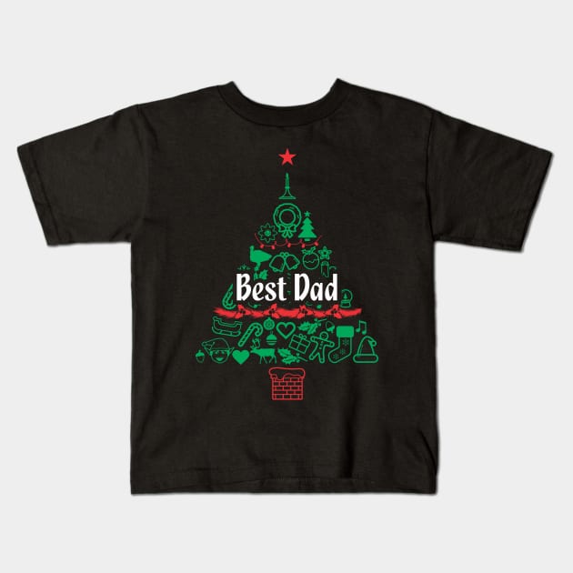 Best Dad Holiday Present - Funny Christmas Gift Kids T-Shirt by Vector-Artist